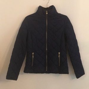 Navy blue puff jacket